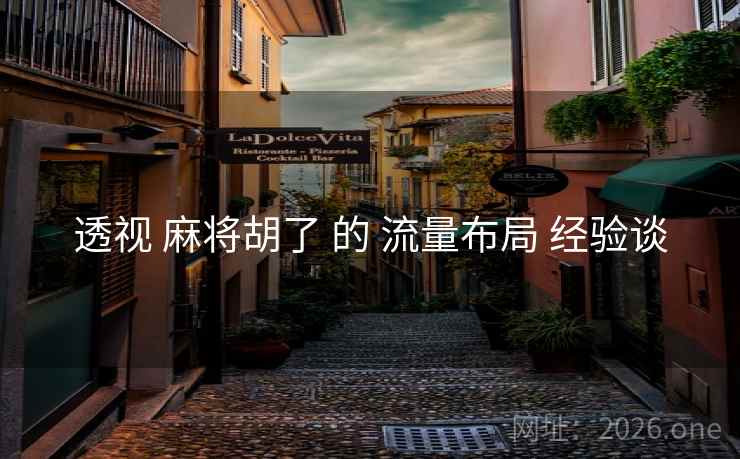 透视 麻将胡了 的 流量布局 经验谈