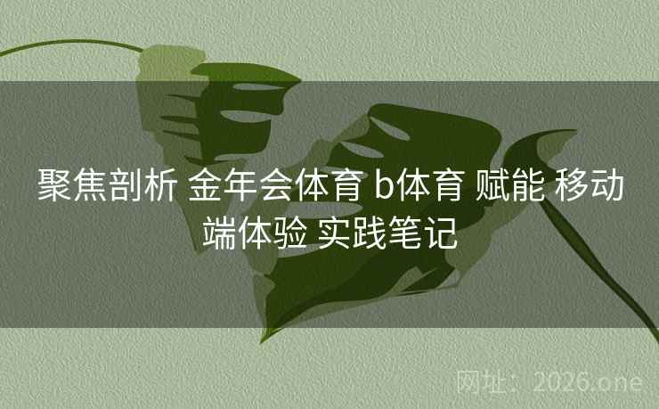聚焦剖析 金年会体育 b体育 赋能 移动端体验 实践笔记