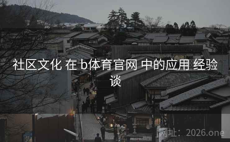 社区文化 在 b体育官网 中的应用 经验谈